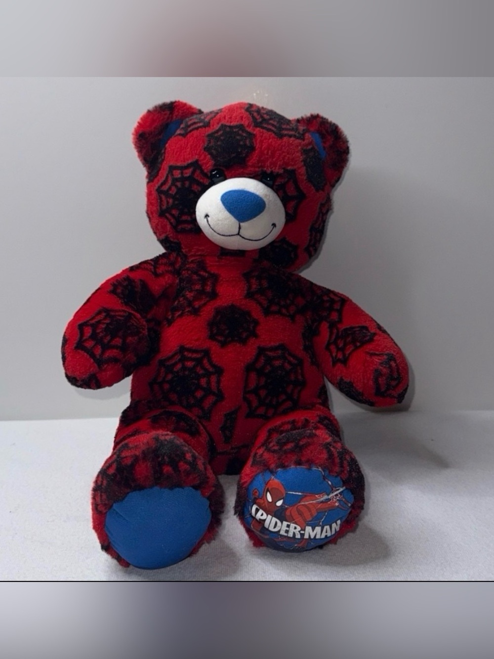 Spiderman Red & Blue Web-Pattern Plush Bear